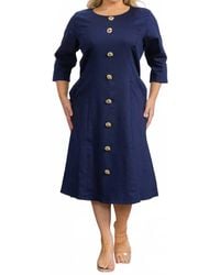 Karen Kane - Round Neck Button Dress - Lyst
