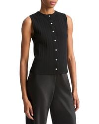 Vince - Button Sweater Shell - Lyst