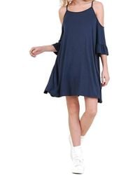 Umgee - Open Shoulder Ruffle Sleeve Dress - Lyst