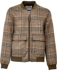 Amaranto - Galles Plaid Wool Over Bomber Jacket - Lyst