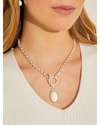 Misook - Silver Pendant toggle Chain Necklace - Lyst