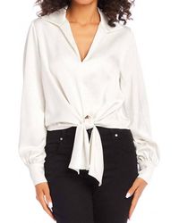 Karen Kane - Satin Tie Front Top - Lyst