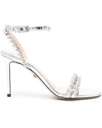Mach & Mach - Crystal Heart Embellished 95Mm Heel Sandal - Lyst