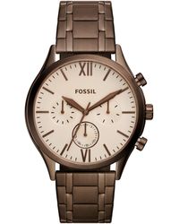 Fossil Fenmore Multifunction Brown Stainless Steel Watch - Metallic