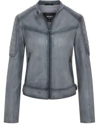 Infinity Leather - Retro Quilted Leather Biker Jacket - Lyst