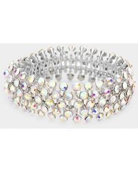 Fashnzfab - Crystal Round Bubble Stretch Evening Bracelet Ab - Lyst