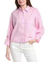 Renuar - Woven Button Front Blouse - Lyst