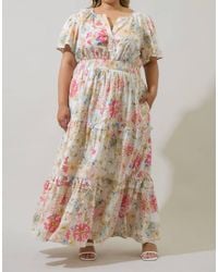 Sugarlips - Day Lily Palmer Poplin Tiered Maxi Dress - Lyst
