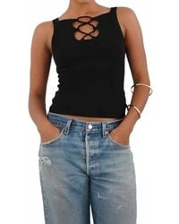 LNA - Regi Lace Up Rib Tank - Lyst