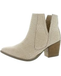 Not Rated - Tarim Snake Print Pointed Toe Booties - Lyst