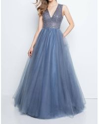 Terani - Sleeveless V-Neck Tulle Prom Ball Gown - Lyst