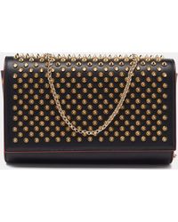 Christian Louboutin - Leather Paloma Spiked Chain Clutch - Lyst