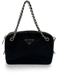 Prada - Tessuto Impunturato Quilted Chain Shoulder Bag - Lyst