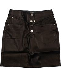 Amiri - Fold-over Leather Skirt - Lyst