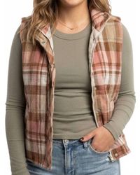 Staccato - Zipper Front Plaid Vest - Lyst