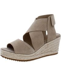 Eileen Fisher - Suede Slingback Wedge Sandals - Lyst