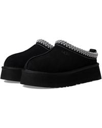 UGG - Tazz Ii -Blk Slippers Suede Faux Fur Platform Rhs7468 - Lyst