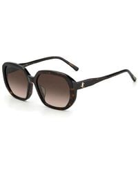 Jimmy Choo - Sunglasses Square Full Rim, Havana Frame And Gradient Lens - Lyst