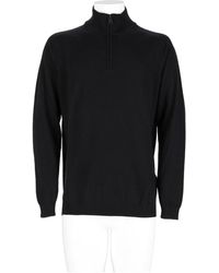 Premiata - Half-Zip Stand Collar Ribbed Knit Sweater - Lyst