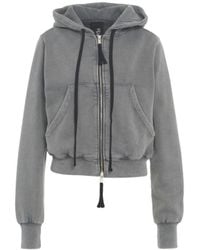 Thom Krom - Cropped Hoodie With Adjustable Drawstring - Lyst