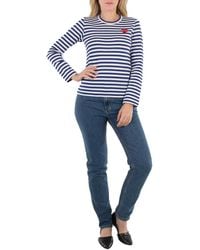 COMME DES GARÇONS PLAY - Striped Heart Emblem Long-Sleeve T-Shirt - Lyst