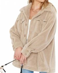 Show Me Your Mumu - Whistler Shirt Jacket Taupe Faux Fur - Lyst