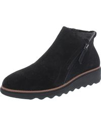 Clarks - Sharon Slip On Leather Ankle Boots - Lyst