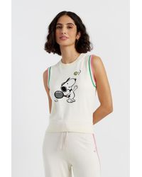 Chinti & Parker - Cream Cotton Peanuts Racquet Club Tank - Lyst