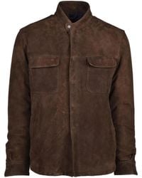 Volfagli - Suede Leather 'Donatello' Jacket With Snap Button Closure - Lyst