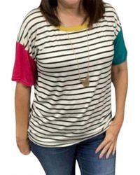 Bibi - Striped Tee Top - Lyst