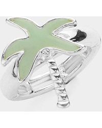 Fashnzfab - Sea Glass Palm Tree Stretch Ring - Lyst