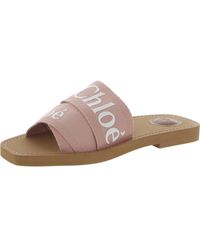 Chloé - Woody Logo Slip On Slide Sandals - Lyst