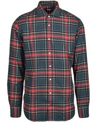 Carrel - Checkered Cotton Flannel Shirt - Lyst
