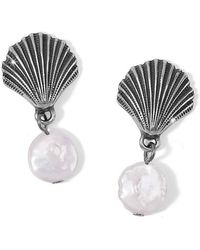 Brighton - Shells Pearl Drop Earrings - Lyst