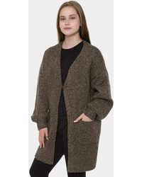 TRUEDAMES - Solid Color Balloon Sleeve Pockets Cardigan - Lyst