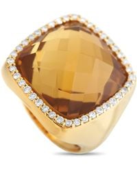Roberto Coin - 18k Yellow Gold 0.40ct Diamond And Citrine Cocktail Ring - Lyst