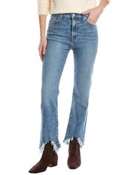 7 For All Mankind - High-Rise Slim Kick Greta Ankle Crop Jean - Lyst