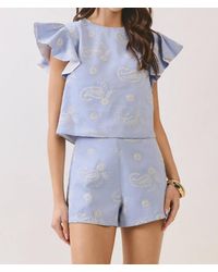 TCEC - Paisley Eyelet Embroidered Flutter Sleeve Top & Shorts Set - Lyst