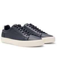 BOSS - Faux-Leather Trainers With Contrast Backtab - Lyst