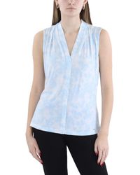 Calvin Klein - V Neck Sleeveless Shell - Lyst
