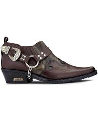 Etor - Snake Pattern Leather Wincklepicker Shoes - Lyst