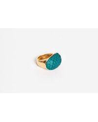 Avenue Chic - Exotic Leather Dome Ring - Lyst