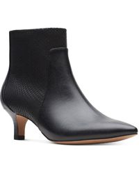 Clarks - Shondrah Dressy Leather Booties - Lyst