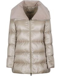 Herno - A-Shape Nylon Ultralight Faux Fur Polyamide Down Jacket - Lyst