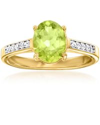 Ross-Simons - Peridot Ring With Lab-Grown Diamonds - Lyst