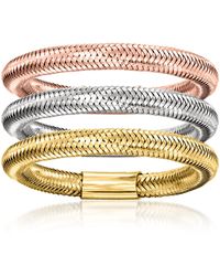 Ross-Simons - Italian 14kt Tri-colored Gold Jewelry Set: 3 Mesh Rings - Lyst