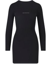 Alexander Wang - Ribbed Long-Sleeve Mini Dress - Lyst