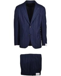 Eleventy - Colors Rounded Pleated Wool-Blend Suit - Lyst