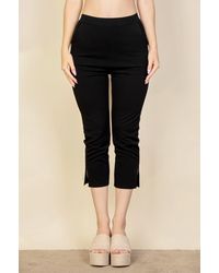 TRUEDAMES - Slit Hem Cropped Pants - Lyst