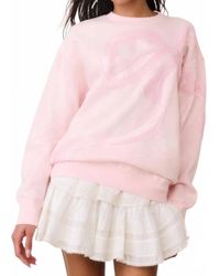 LoveShackFancy - Palo Sequin Bow Fleece Pullover Sweatshirt - Lyst